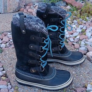 Sorel Joan of Arctic waterproof black suede leather winter snow boots womens
